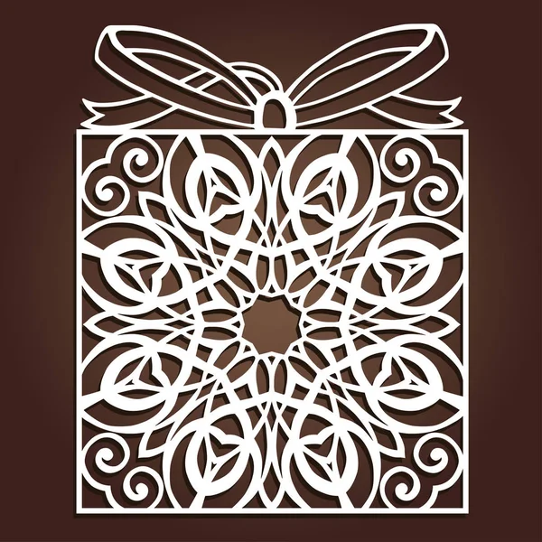 Laser Cut Paper Christmas Gift — Stock Vector