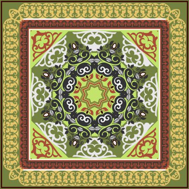 Güzel vektör desen. Kabile etnik süsleme. Bandana şal kumaş baskı, ipek boyun eşarp veya atkı tasarımı.