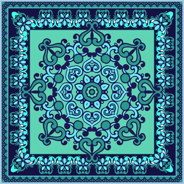 Fantastischer Blumenschmuck. schöne vektormuster.design kann für Karte, Bandana-Druck, Halstuch-Design, Serviette verwendet werden. — Stockvektor