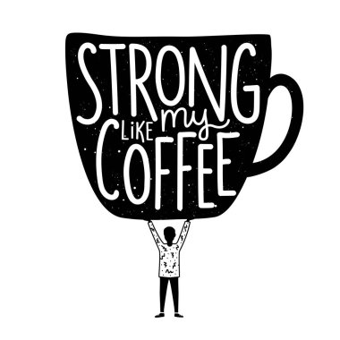 Büyük bardak ve yazı tutan çocukla vektör illüstrasyonuName 