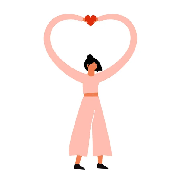 Illustration vectorielle avec femme en costume rose moderne tenant re Illustrations De Stock Libres De Droits