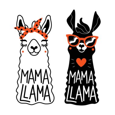 Komik tipografi posteri, giysi baskısı, Anneler Günü tebrik kartı tasarımı.