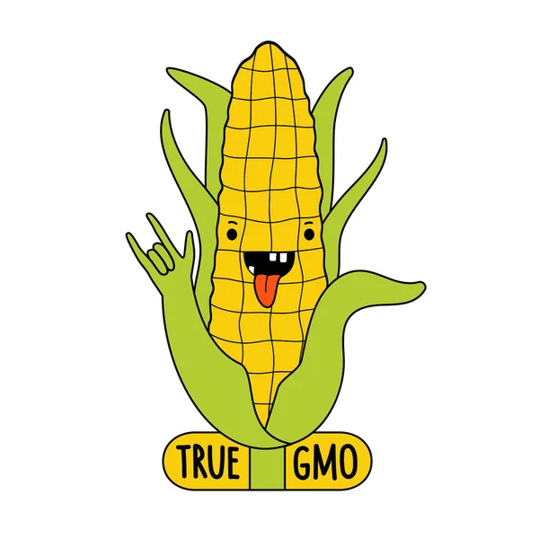Funny Print Design Genetically Modified Organism Character — 스톡 벡터