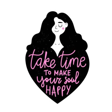 İlham verici tipografi posteri, giysi baskısı tasarımı, kadın tebrik kartı şablonu