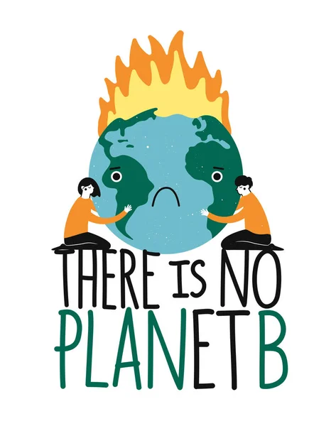 Earth Day Agiterar Social Typografi Affisch Med Lågor — Stock vektor