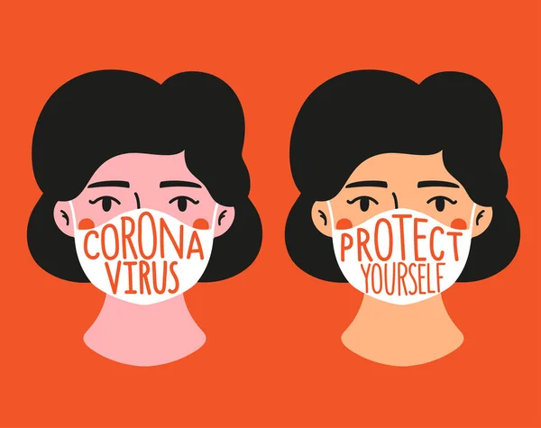 Sağlık seti, düz stil portreleri, tipografi posterleri.