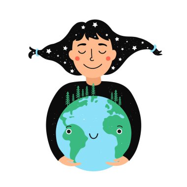 Doğa ekolojisi posteri, Dünya Günü tatil konsepti sanatı