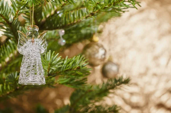 Gros plan sur la décoration de l'arbre de Noël — Photo