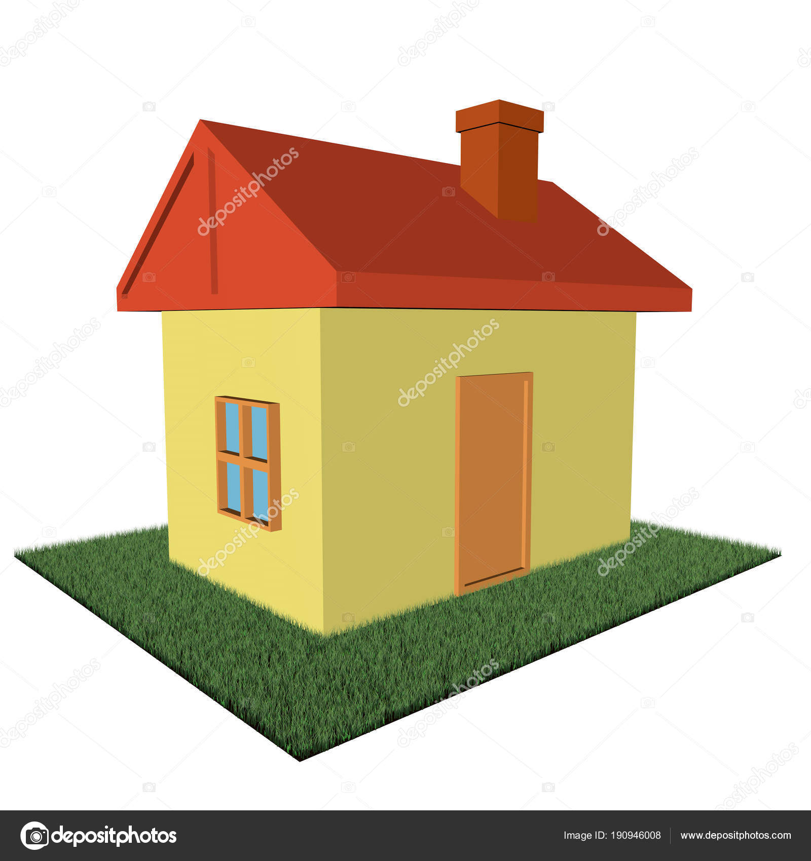 Casa Amarilla Con Un Techo Rojo Fotos De Stock C Vinbergv 190946008