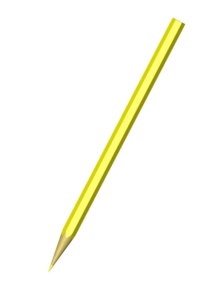 A yellow pencil on a white background — Stock Photo, Image