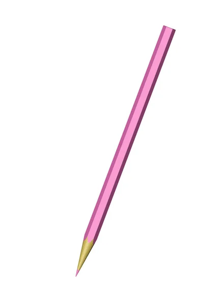 Um lápis rosa sobre um fundo branco — Fotografia de Stock