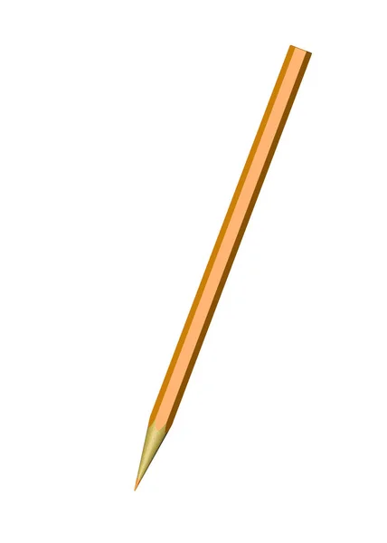 A orange pencil on a white background — Stock Photo, Image