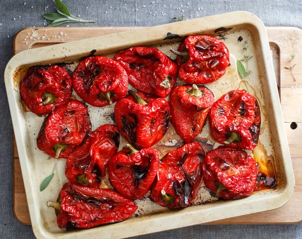 Baked red peppers Royalty Free Stock Images