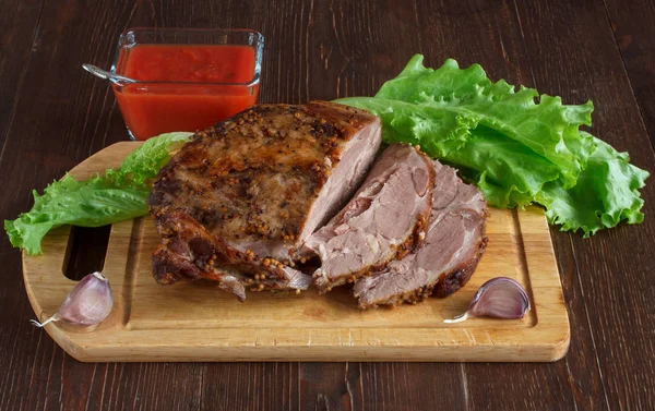 Hidangan utama daging babi panggang — Stok Foto
