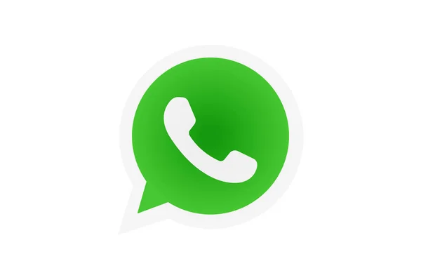 Whatsapp Messenger Logo Sluchátko Zeleném Pozadí Stock Ilustrace