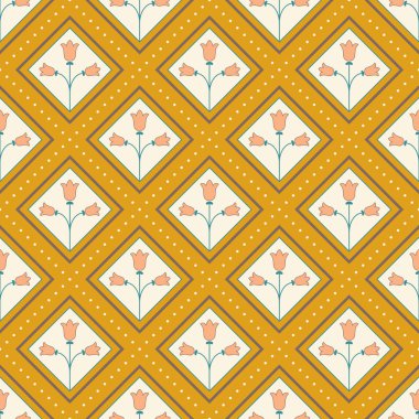 Çizgi stili içinde yapılan Lale ile basit seamless modeli. U-ebilmek var olmak