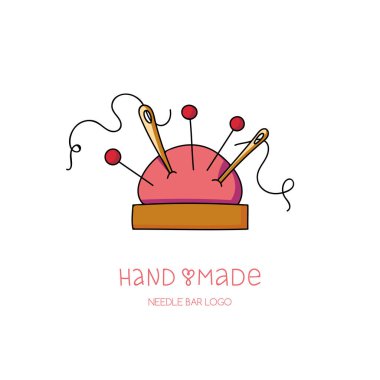 El yapımı logo iğne ve iğne yastık, hobi simgesi
