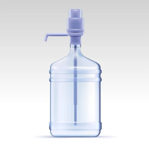 Vektör pompa su soğutucu. Büyük saydam taşınabilir su şişesi. — Stok Vektör