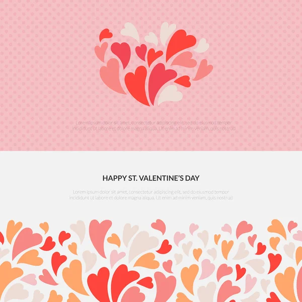 Söt och vacker vektor banners för St. Valentine Day. Kan — Stock vektor