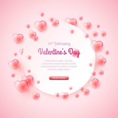 Birçok kabarcık kupa ile St. Valentine's gün arka plan. 