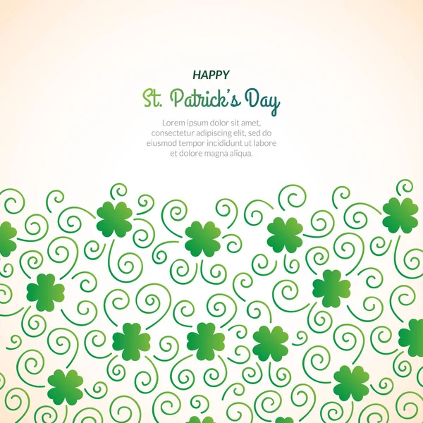 St. Patrick's day decorative background with many clovers. — Stock Vector