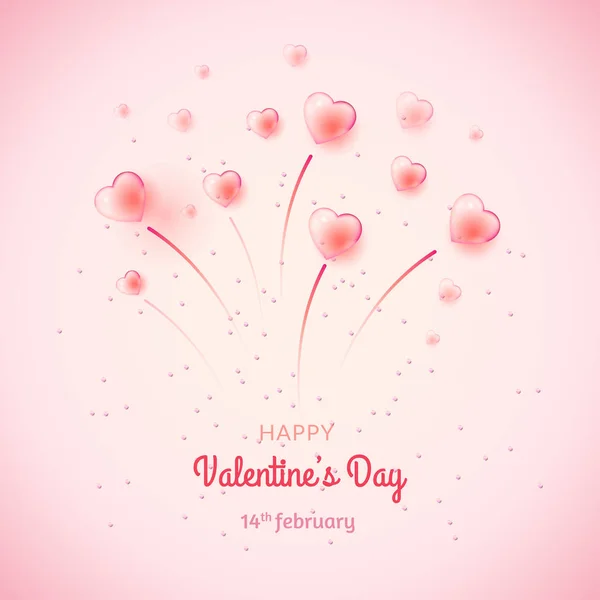 St. Valentinstag Hintergrund mit vielen Blasenherzen — Stockvektor