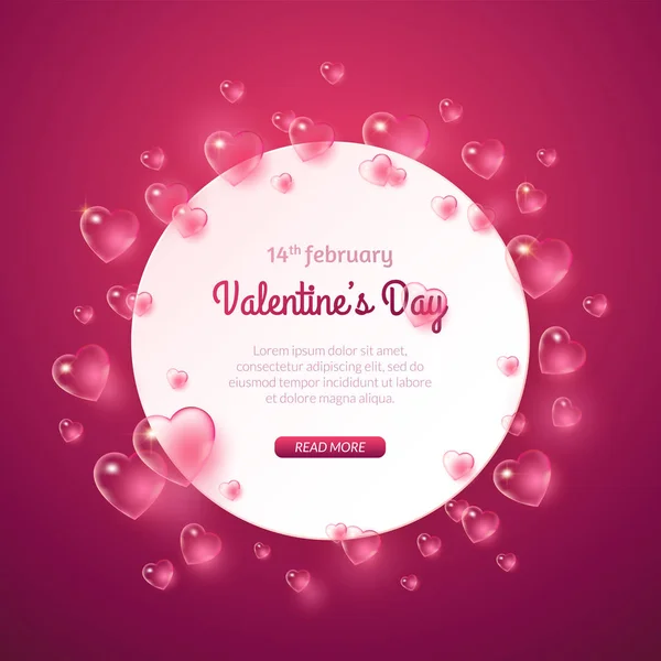 Dia de São Valentim fundo com muitos corações bolha . —  Vetores de Stock