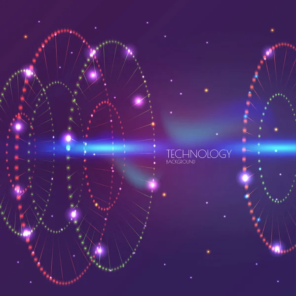 Uzay ışık halkaları. Teknoloji arka plan. İş pres — Stok Vektör