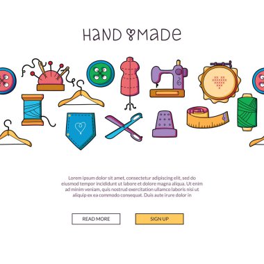 El yapımı ve hobi araçları renkli simge afiş arka plan. B olabilir