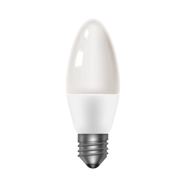 Frostat glas bulb. LED energisnåla lampor. Realistisk ikon — Stock vektor