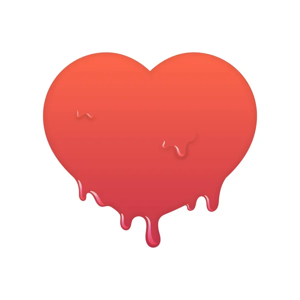 Icône coeur rouge en fusion. Illustration symbole amour . — Image vectorielle