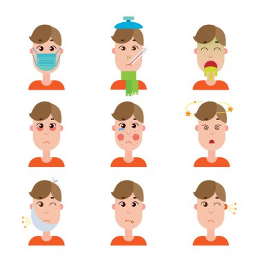 Sezon ve diğer hastalık avatarları. Adamın yüzü düz tarzı yaptı