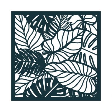 Palmiye ağacı ile güzel kart bırakır. Yağmur ormanı motifi.