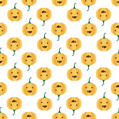 Komik halloween kabak yüz seamless modeli