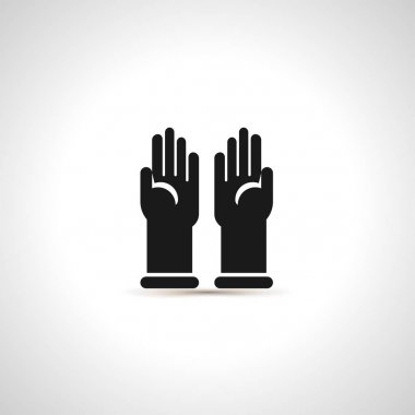 Basit siyah simgesini çift lateks eldiven.