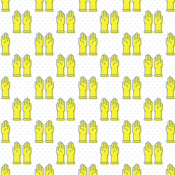 라텍스 장갑 아이콘 완벽 한 패턴 — 스톡 벡터