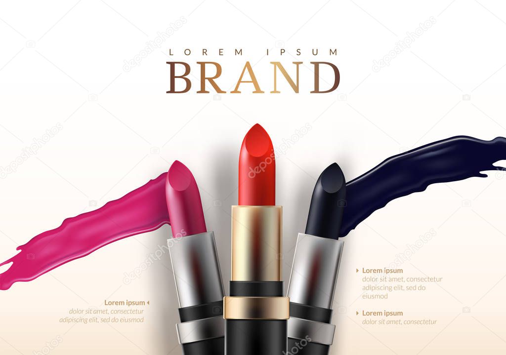 Lipstick advertising banner concept. 