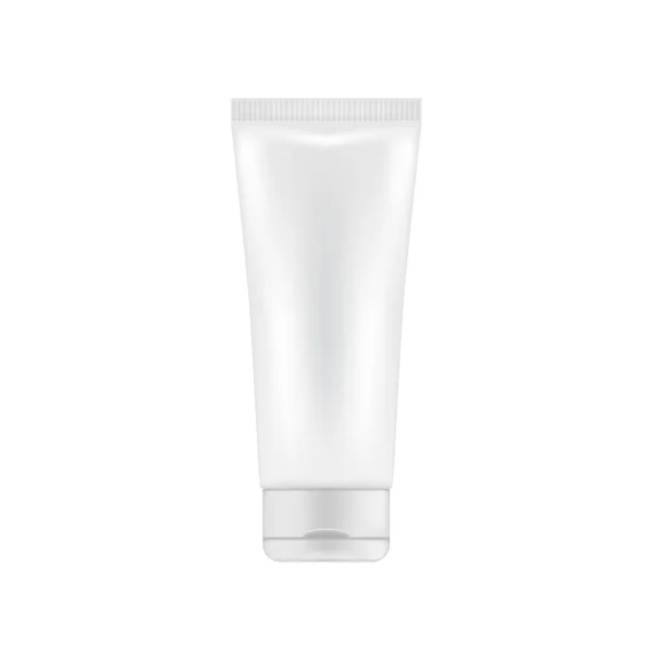 Wit en schone plastic pakket voor crème of lotion. — Stockvector