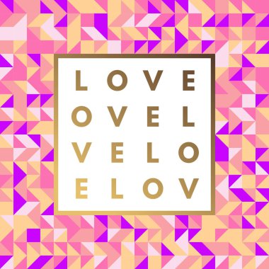 Romantik aşk altın çerçeve en az logo