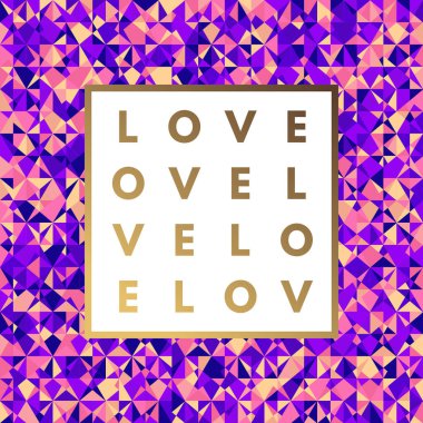 Romantik aşk altın çerçeve en az logo