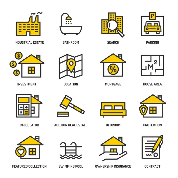 Набір іконок для бізнесу нерухомості — стоковий вектор