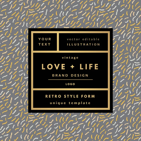 Romantisk kärlek guld minimal logotyp — Stock vektor