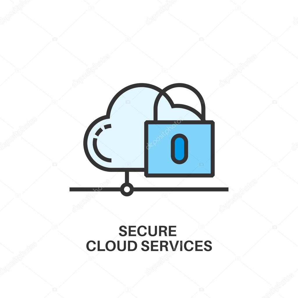secure cloud services icon