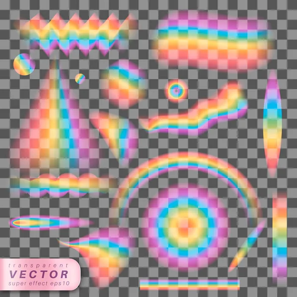 彩虹对透明背景的影响 — 图库矢量图片