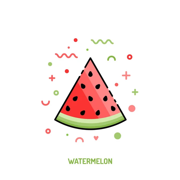 Lineares Symbol für Wassermelonen — Stockvektor