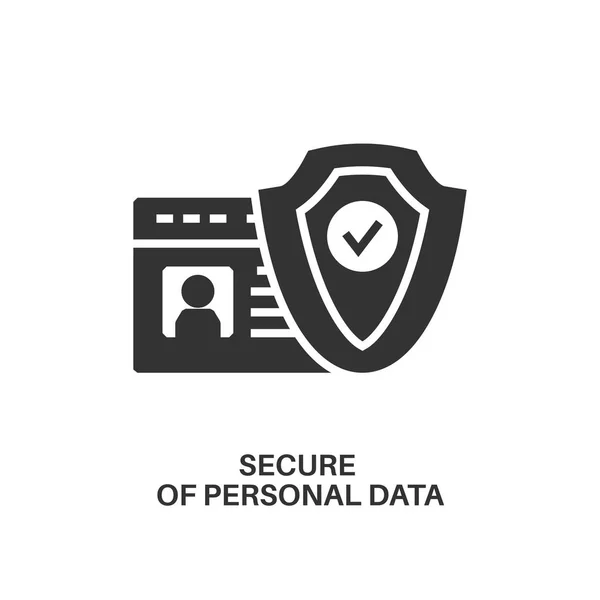 Proteção do ícone de dados pessoais — Vetor de Stock