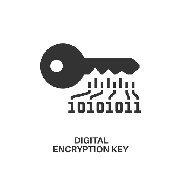 Значок цифрового ключа шифрования — стоковый вектор