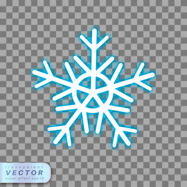 Icône flocon de neige néon — Image vectorielle