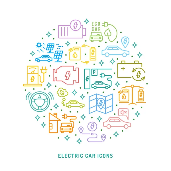Electric car conceptual background — Stock Vector