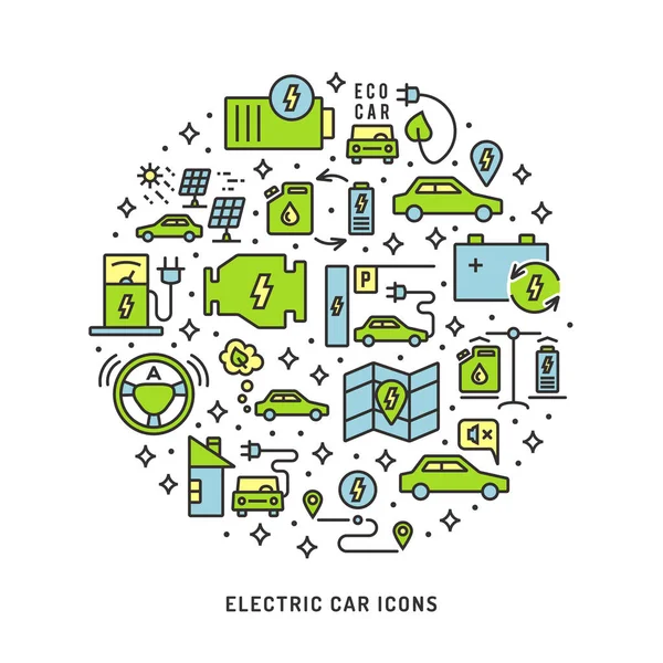 Coche eléctrico fondo conceptual — Vector de stock